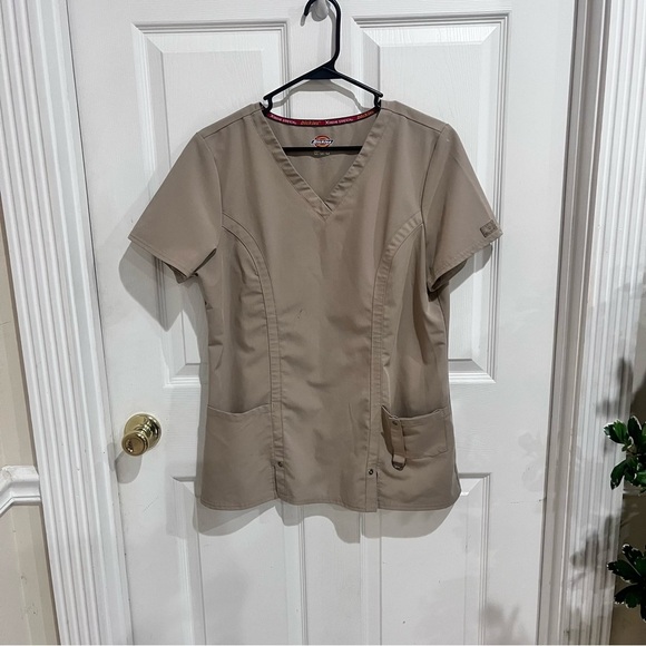Dickies Tan Boxy Fitted Short Sleeve Blouseb-1081 - Picture 1 of 5